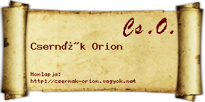 Csernák Orion névjegykártya